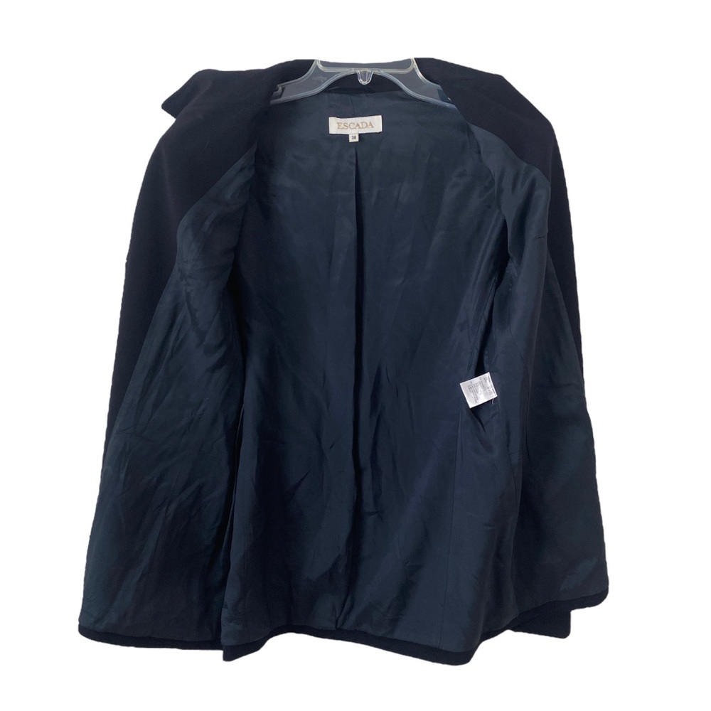 ESCADA wool navy black blazer jacket sz 38 - business casual - formal - stretchy - Picture 10 of 13